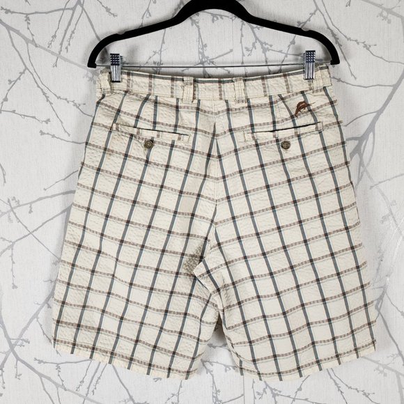 Tommy Bahama Windowpane Checks Seersucker Chino Shorts - Picture 2 of 3